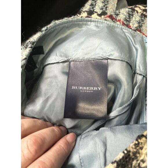 Burberry London Designer Blue Red Plaid Print Check Wool Mini Skirt Sz 4 Sm - Picture 6 of 9